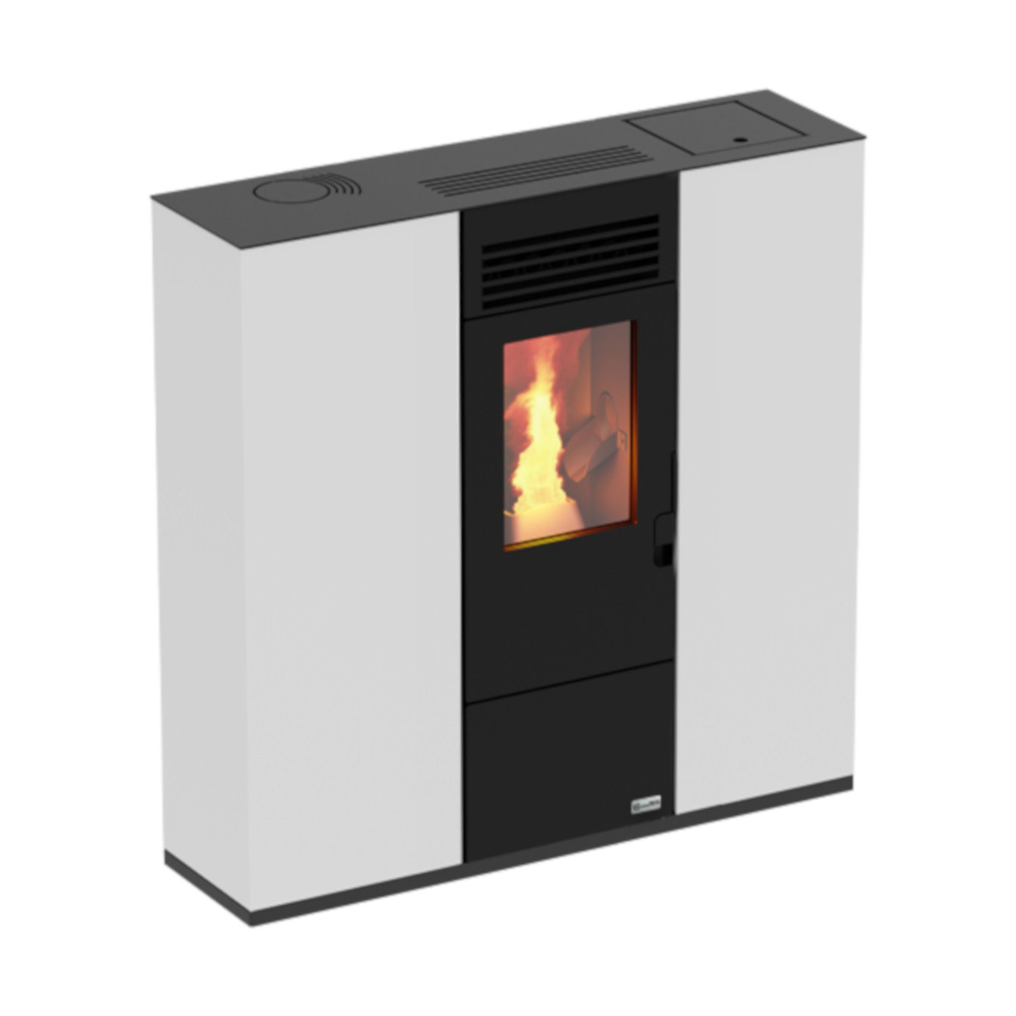 Estufa de pellet de pasillo 10kW blanco Stove Canadian