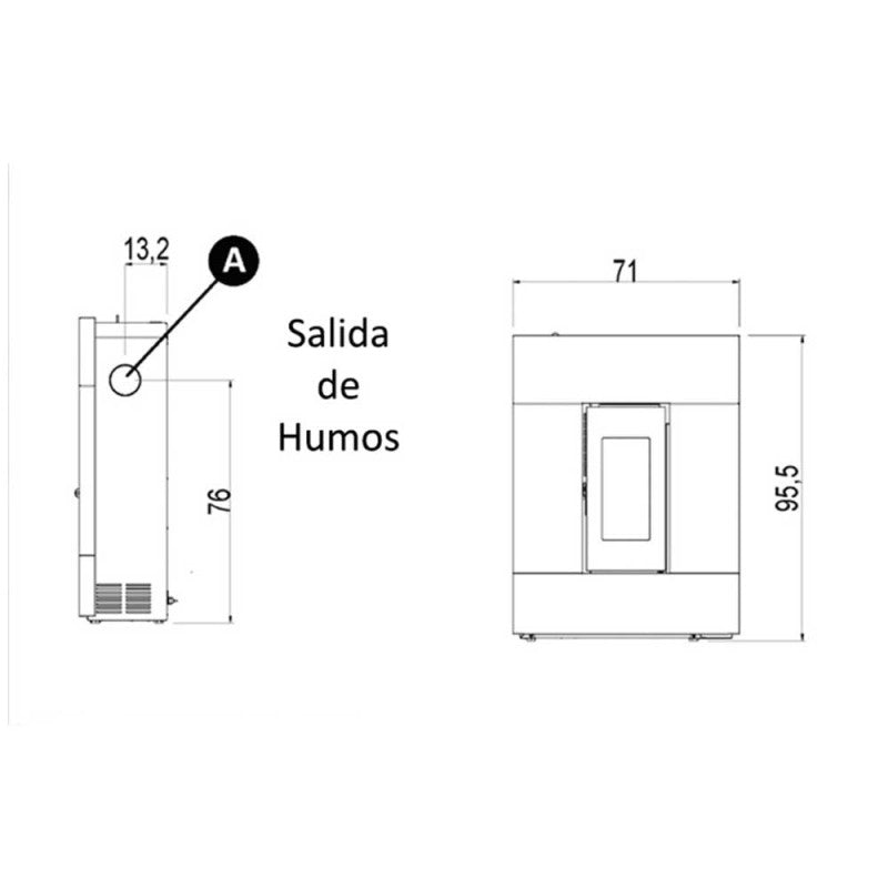 Estufa de pellets White Hall de 8 kW - Eider Biomass