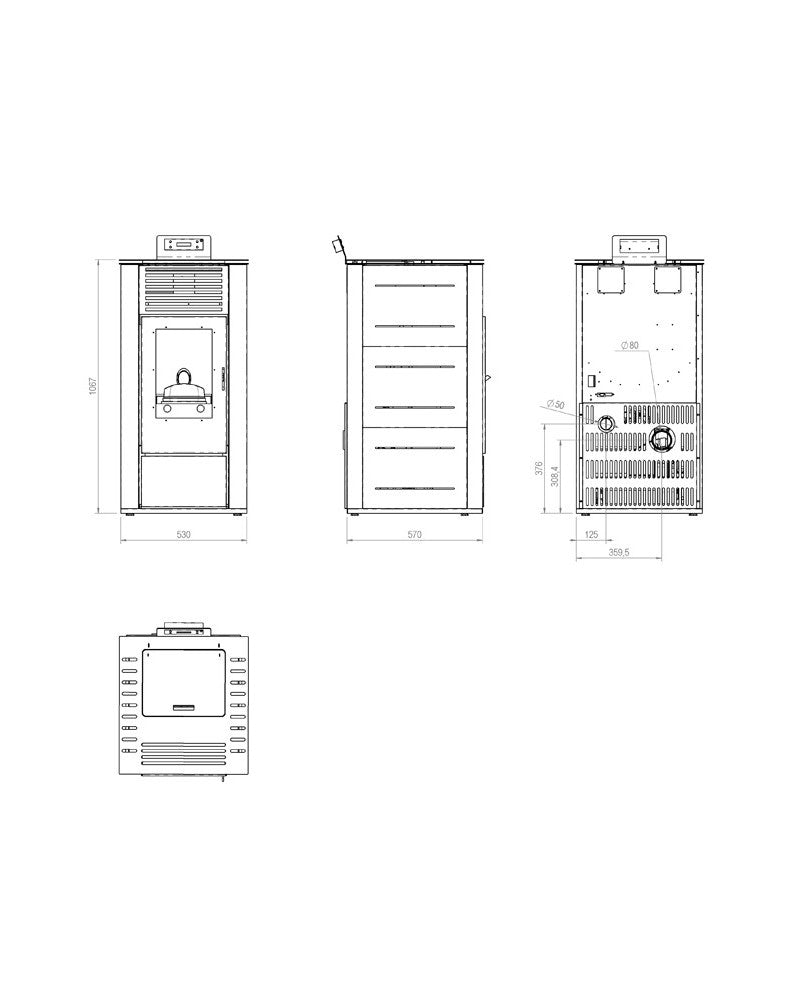 Estufa de Pellets canalizable 14kw