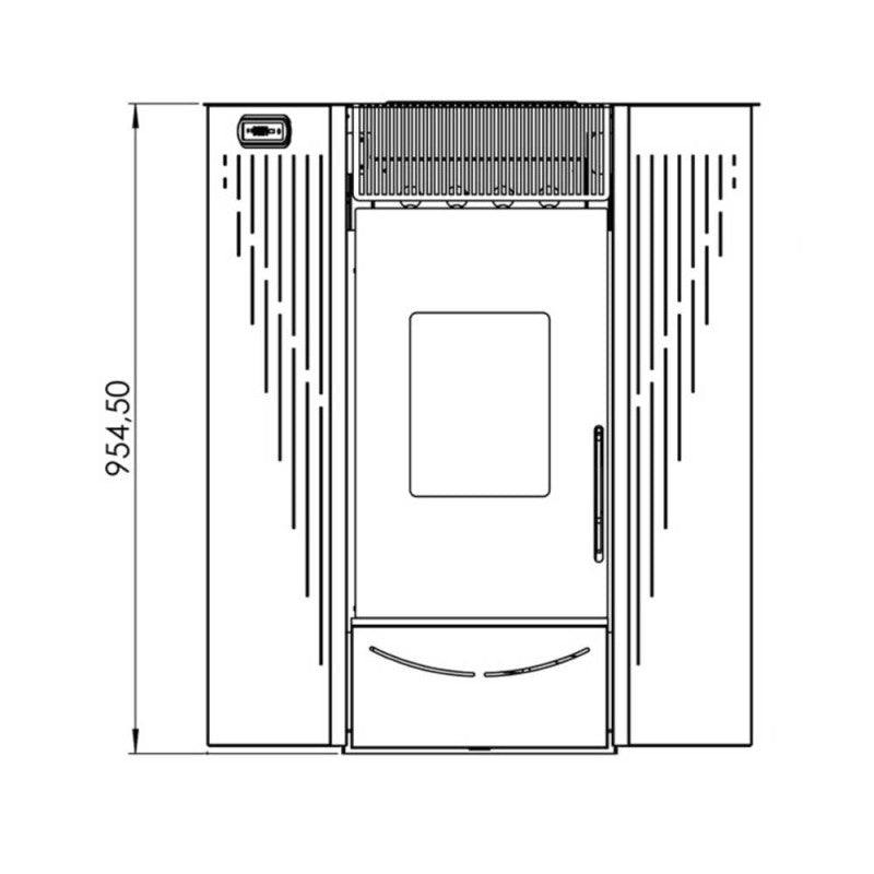 Estufa de pellets de esquina blanca Eider de 10 kW