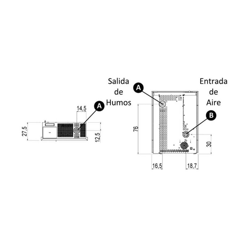 Estufa de pellets White Hall de 8 kW - Eider Biomass