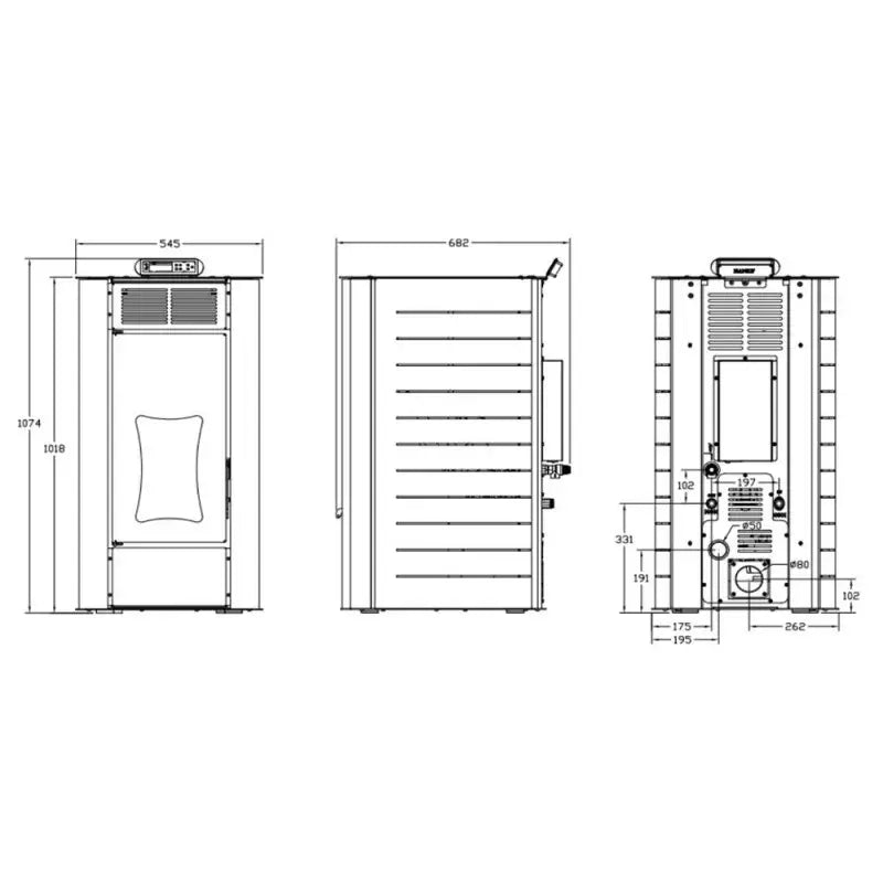 Hidroestufa de pellets FUJI H18 18kw